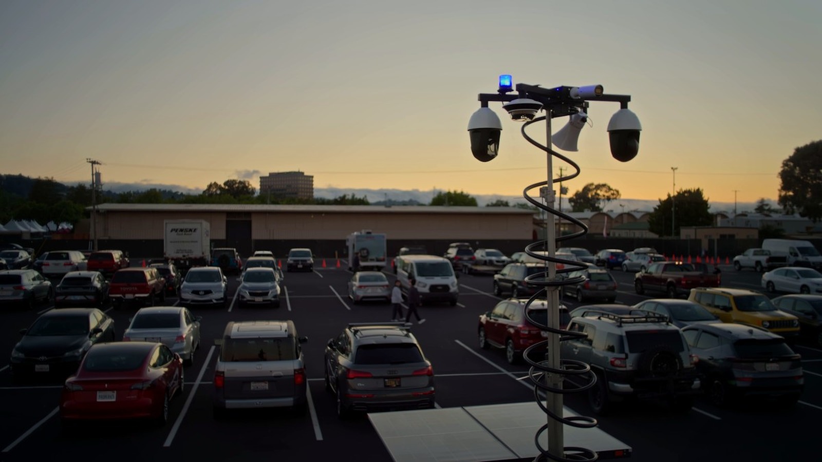 Verkada security trailer on a temporary site — mobile CCTV without waiting on permanent install